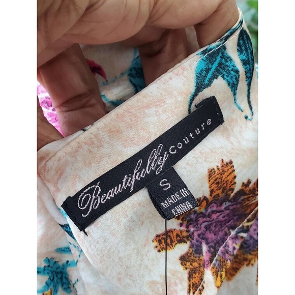 Beautifully Couture Women Floral Polyester Long Sleeve Open Front Kimono Small - Picture 10 of 13